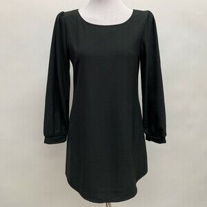 Tobi Women's Shift Dress Small Black Long Sleeve